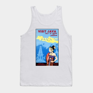 Vintage Travel Poster Indonesia Java Batavia Tank Top